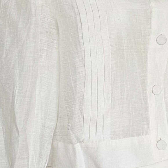 SANDRO WHITE NORMANDIE LACE TRIM SHIRT (3) - Picture 11 of 12